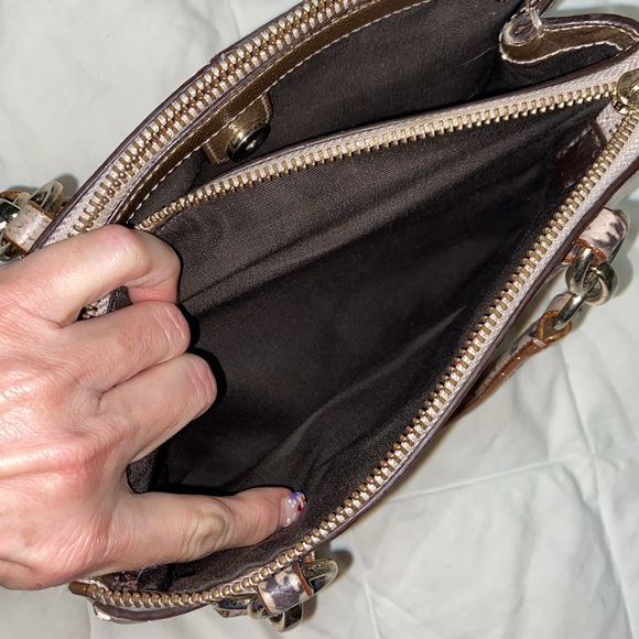 Coach Mini Christie metallic with snake embossed satchel strap carry all - Picture 16 of 16